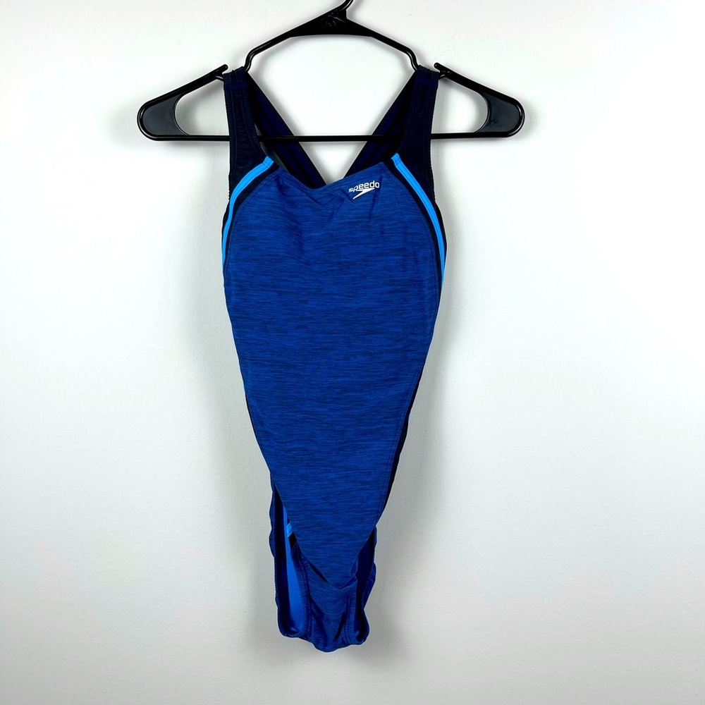 Speedo One Piece Swimsuit Blue & Black Size 6